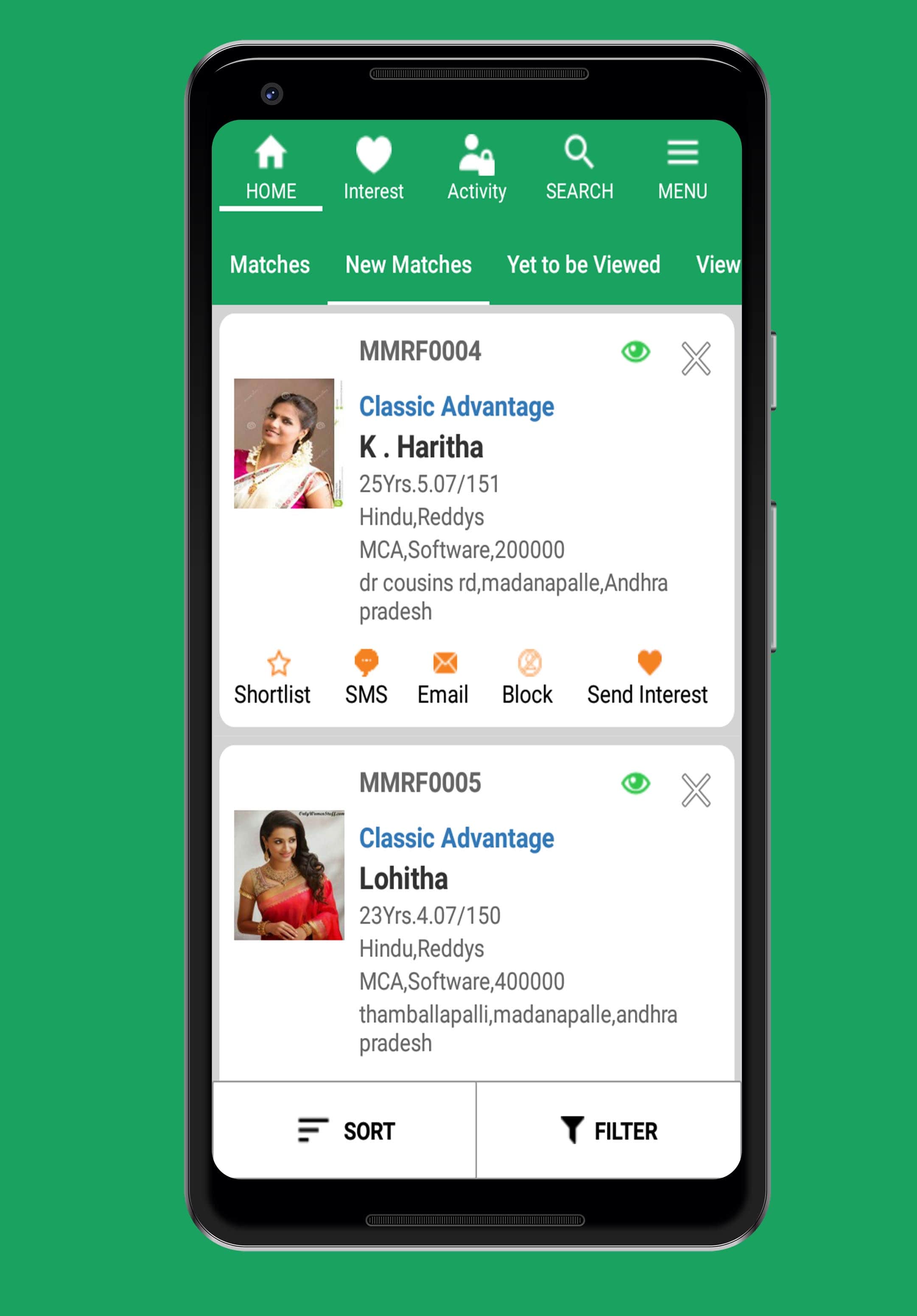 Matrimony App — Spark Infosys portfolio